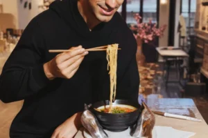 Man enjoying Ramen